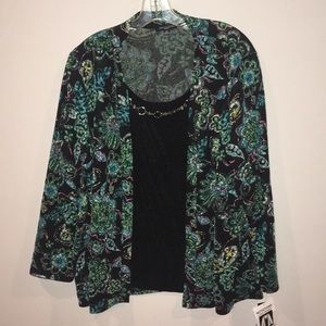 Green floral top